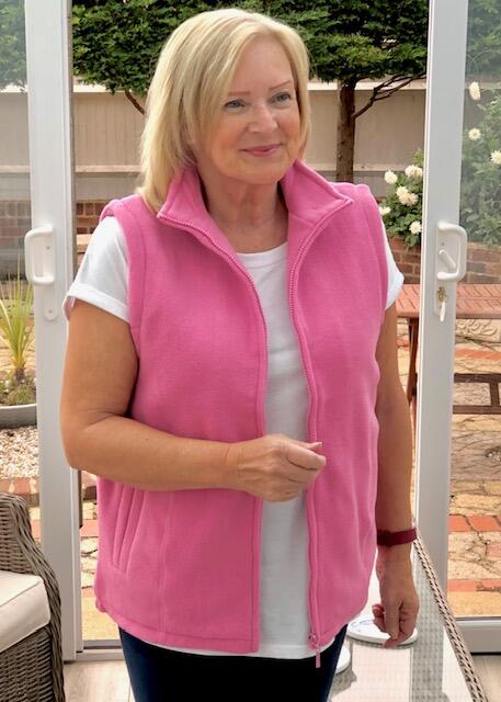 Pure and Natural Pink Fully Lined Fleece Gilet